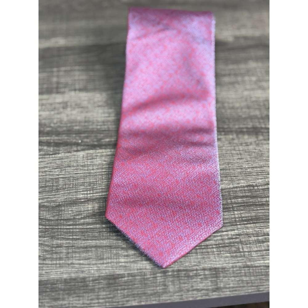 Pierre Cardin Mens Pink Micro Weave Pattern Polyester Necktie Made Australia
